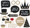 Fully Assembled Black & Gold Birthday Photo Booth Props – 30-Piece Glitter Party Kit, No DIY